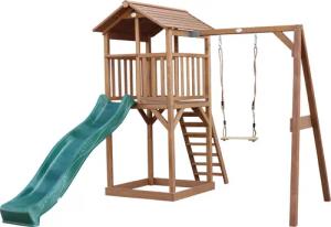 Beach Tower Spielturm, Rutsche Hellgrün, Schaukel/Sandkasten