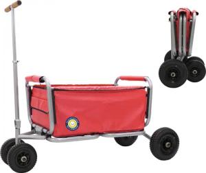 Beachtrekker LiFe faltbarer Bollerwagen + Feststellbremse mit PU-Reifen (Rot)