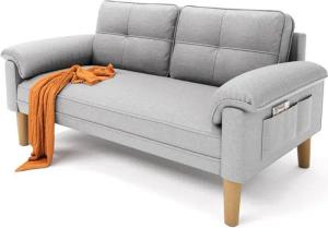 Bealife 2-Sitzer Kleine Couch, mit Armlehne und Seitentasche, 144 x 77 x 77 cm