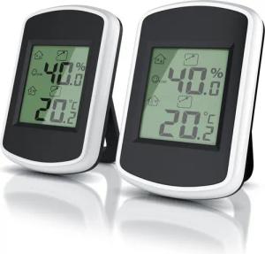 BEARWARE Raumthermometer 2x Digitales Thermo-Hygrometer, Indikator für Gewächshaus, Wohnzimmer, 2-tlg., Hygrometer Thermometer, Temperatur und Luftfeuchtigkeit Messgerät