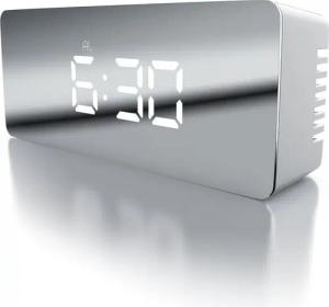 BEARWARE Wecker LED Spiegelwecker, Nachtmodus, Temperaturanzeige, Kosmetikspiegel digital Reisewecker, Alarmwecker, Schlummerfunktion, Nachtmodus