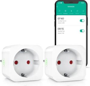 BEARWARE WLAN-Steckdose 2,4 Ghz WiFi Fernsteuerung per Smart life App, Sprachsteuerung, Spar-Set, 2-St., 2er Set, Countdown Timer, Ein und Ausschalttimer, Intervallmodus, Zeitschaltuhr