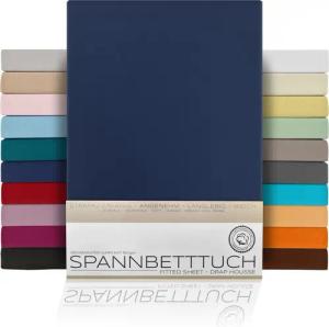 Beautex Spannbettlaken Spannbetttuch Bettlaken aus gekämmter Baumwolle Premium Jersey 160g/m², Jersey, Gummizug: rundum, (1 Stück)