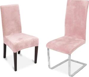 Beautex Stuhlhusse Maya Samt Mirofaser Stuhlhusse, elastische Stretch Husse Bi-Elastic