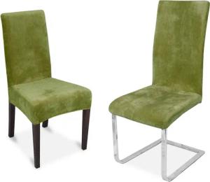 Beautex Stuhlhusse Maya Samt Mirofaser Stuhlhusse, elastische Stretch Husse Bi-Elastic