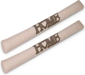 Beautissu Zugluftstopper 2er Set Zugluftstopper 100 cm lang Tuuli HE, Natur, Windstopper als Türvorleger, Haustür Rolle und Kälteschutz Luftstopper