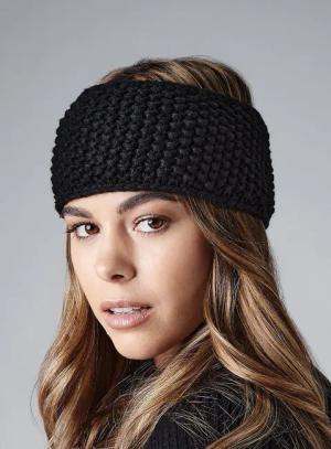 Beechfield® Stirnband Damen Häkelstrick Stirnband für Frauen u. Mädchen mit Thermoband Handgestricktes Griffgefühl