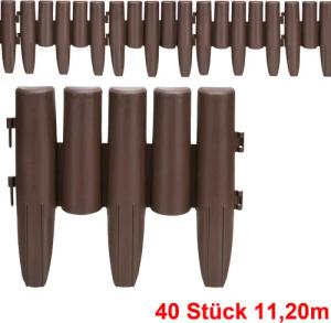 Beeteinfassung 5er-Set Braun 11,20m