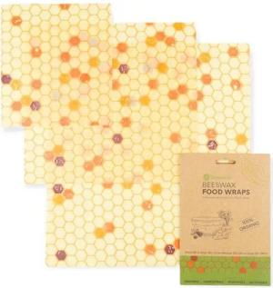 Beewise Bienenwachstücher 3er Set aus 100% BIO-Baumwolle