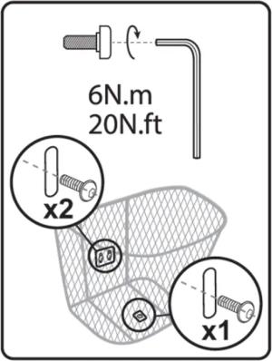 Befestigungsset Fahrradkorb Elops 520 braun