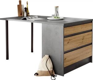 BEGA BBK Kochinsel in Chromix Anthrazit / Artisan Eiche - 180x90x90cm (BxHxT)