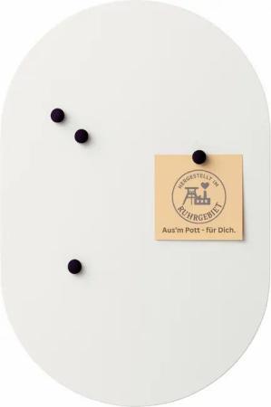 BEHE Interior Magnettafel BEHE Interior Magnettafel modern 60x40cm Oval Rundbogen, (4 starke Neodym Magnete Inklusive), Magnetischer Stahl Pulverbeschichtet