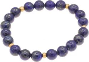 Bella Carina Perlenarmband Armband Lapislazuli Perlen mit goldfarbenen Glasperlen, mit hochwertigem Lapislazuli