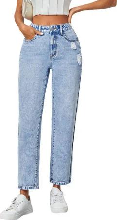 Beluring Weite Jeans Damen Jeans im Destroyed Look – Gerade Passform & Stylisch Destroyed Look & Vielseitig