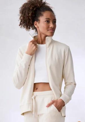 BENCH. LOUNGEWEAR Sweatjacke Damen sand Gr.52/54