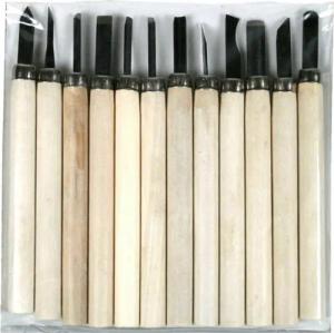 BENSON Schnitzgerät Schnitzmesser 12 tlg. Schnitzwerkzeug Hohleisen, Schnitzeisen, Schnitzen, Holz