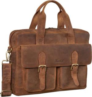Benthill Aktentasche Echt Leder Laptoptasche Notebooktasche Umhängetasche Laptoptasche, Schultergurt / Umhängegurt Reißverschlussfach