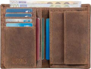 Benthill Geldbörse Herren Ledergeldbörse Geldbeutel RFID Slim Portemonnaie Vintage, RFID-Schutz Kartenfächer Münzfach
