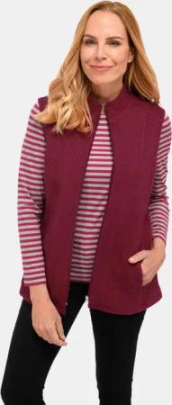 Bequeme Struktur-Jerseyweste - bordeaux - Gr. 21 von Goldner Fashion