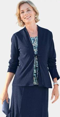 Bequemer Blazer mit Struktur - marine - Gr. 44 von Goldner Fashion