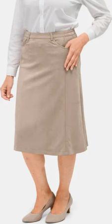 bequemer Rock in Velourslederoptik - stein - Gr. 42 von Goldner Fashion