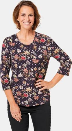 Bequemes Druckshirt im Mustermix - schwarz / bunt / gemustert - Gr. 52 von Goldner Fashion