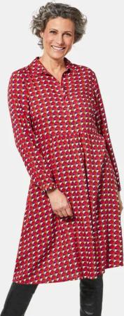 Bequemes Freizeitkleid in modischem Druck - rot / gemustert - Gr. 24 von Goldner Fashion