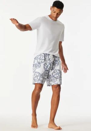 Bermuda Statement-Druck weiß-blau - SCHIESSER 150 Years 54