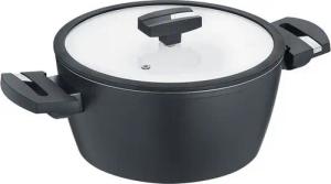 Berndes Kochtopf mit Glasdeckel aus Aluminium, schwarz - Balance® Induction b.nature