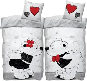 BERONAGE Partnerbettwäsche Bärchen Partnerbettwäsche 2 Bettwäsche-Sets, 4 teilig, 135x200 + 80x80 cm
