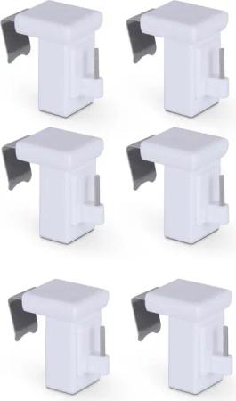 Bestlivings Klemmträger für Fensterrahmenstärke 10-27 mm, für Vitragestangen, (6-tlg), aus robustem und langlebigem Kunststoff, drehbar