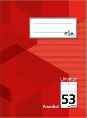 Besttoy Schulheft Vokabelheft - DIN A6 - Lineatur 53 - 2 Spalten - 32 Blatt