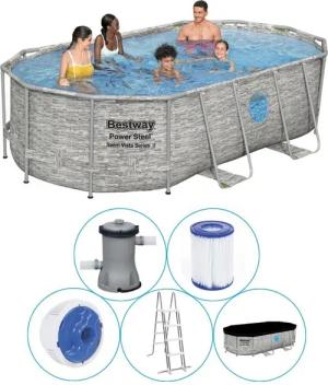 Bestway - Power Steel Swim Vista - Schwimmbeck - 427x250x100 cm - Steindruck