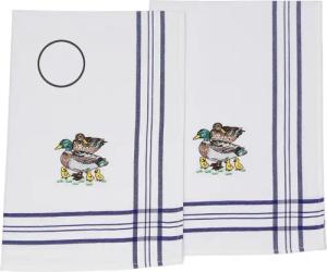 Betz Geschirrtuch 2 Stück Geschirrtücher Küchenhandtuch blau Motiv Enten 50 x 70 cm
