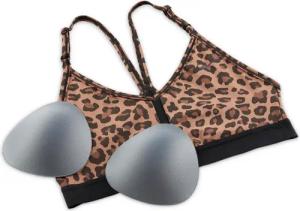 BH mit V-Ausschnitt, Damen Nike Dri-Fit Indy Leopard Print