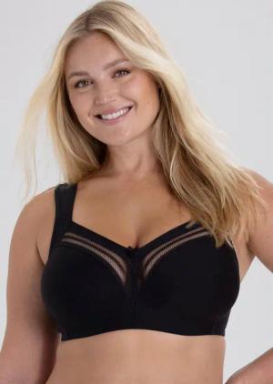 BH ohne Bügel mit Spitze - schwarz - Gr. 100 E von Goldner Fashion