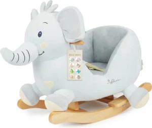 BIECO Schaukeltier Schaukelpferd Elefant aus Plüsch & Holz – Wippe ab 9 Monaten