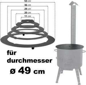 BIG-PAN Kochfeld-Adapter Ø48-52 cm Adapter - Ringe für Eintopfofen