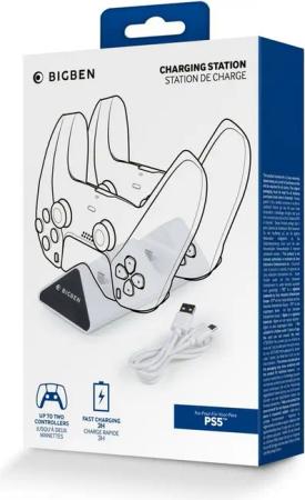 BigBen 2 Playstation 5 Controller Dual-Charger V2 mit Netzteil BB006414 Zubehör PlayStation 4