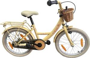 Bikefun Girly 18 Zoll Mädchenfahrrad gold mit Weidenkorb und Remnaaf