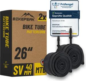 BikePeak Fahrradschlauch BikePeak 2x Fahrradschlauch Mattercorn MTB 26 Zoll SV-40mm 40/62-559