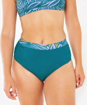 Bikini-Hose Damen hoher Bund Rosa blau