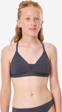 Bikini-Oberteil Mädchen Lurex gekreuzte Rückenträger Lizy schwarz