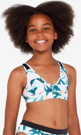 Bikini-Oberteil Mädchen Triangel Lily weiß/geblümt