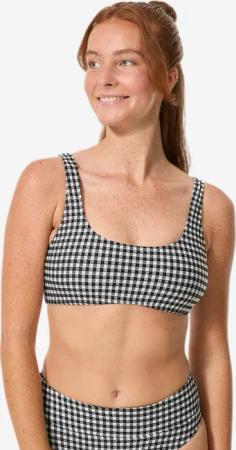 Bikini-Oberteil Surfen Damen Bustier Aurely Vichy schwarz/weiß