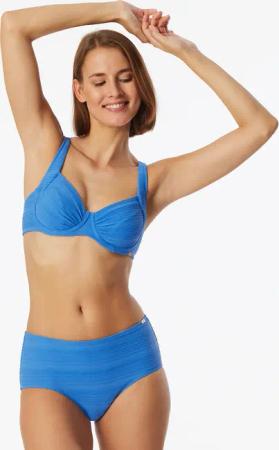 Bikini-Top mit Bügeln Jersey recycelt Streifen aquarium - Aqua 36D