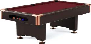 Billardtisch Club Pro III Dekor Nussbaum Simonis 860 Red 8 ft (Spielfeld