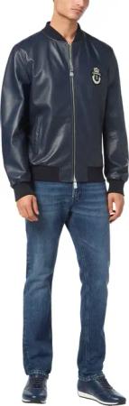 BILLIONAIRE - Leder-Bomber - Größe M - blau