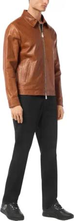 BILLIONAIRE - Lederjacke - Größe L - braun