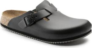 Birkenstock Clog Boston Super Grip, Naturleder, schwarz Pantolette